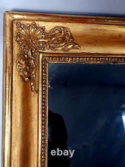 Cadre et miroir vers 1830 47x41x6,5 cm bois stuc doré SB618