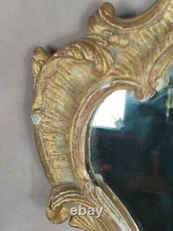 Cadre miroir style Louis XV bois doré