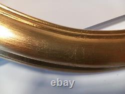 Cadre ovale en bois doré à la feuille 50 x 60 cm