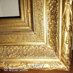Cadre pour tableau ou dessin époque Napoléon 3 en bois et stuc doré 19eme