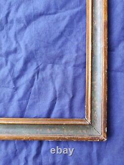 Cadre renaissance bois doré bleu feuillure 25 cm x 25 frame peinture tableau