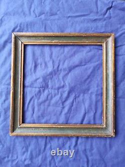 Cadre renaissance bois doré bleu feuillure 25 cm x 25 frame peinture tableau