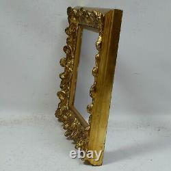 Circa 1850-1900 Cadre ancien en bois de feuille d'or imitation Feuillure 34x29
