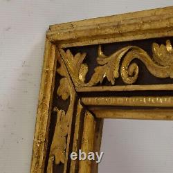 Circa 1880-1900 Cadre ancien en bois a de feuille d'or imitation Feuillure65x38