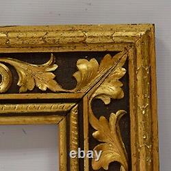 Circa 1880-1900 Cadre ancien en bois a de feuille d'or imitation Feuillure65x38