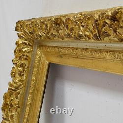 De XIXe Cadre ancien en bois richement décoré d'or imitation Feuillure 55x34,5