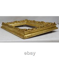 De XIXe Cadre ancien en bois richement décoré d'or imitation Feuillure 55x34,5