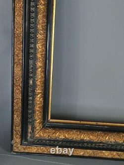Grand Cadre Napoleon III bois stuc doré doré, noir 80x63 feuillure 65,3x49,5 cm