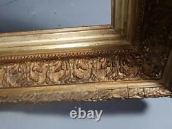Grand cadre 19e siècle bois & stuc doré 79,5x68 feuillure 61,7x50,5 cm