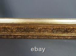 Grand cadre 19e siècle bois & stuc doré 79,5x68 feuillure 61,7x50,5 cm