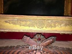 Grand cadre à palmettes doré à la feuille d'or de la fin du XVIIIe siècle