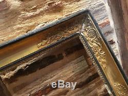 Grand cadre rectangulaire à palmettes doré à la feuille d'or fin XVIIIe / XIXe