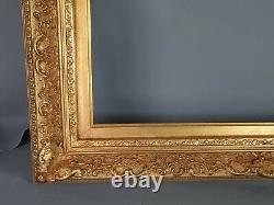 Grand cadre style Louis XV bois et stuc doré 80x70 Feuillure 61,4x51cm S