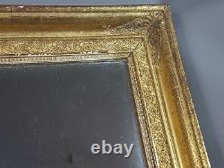 Grand miroir cadre XIXe s. Bois et stuc doré à la feuille d'or 68x53 cm SB