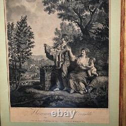 Gravure Hommage A La Divinite Cadre En Bois Dore Inv 10745