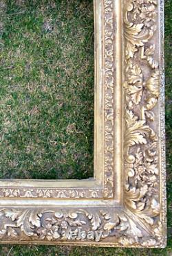Imposant Cadre bois et stuc doré Cadre 84 x 95 Fenêtre 60 x 52 miroir
