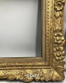 MAGNIFIQUE Cadre Montparnasse patine dorée BOIS SCULPTE toile 8F (Bouche.)