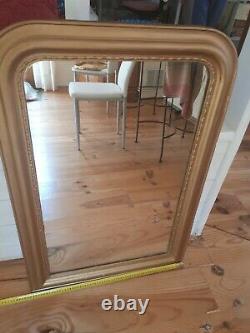 Miroir ancien 18 19 ème siècle cadre bois doré 63 cm / 94 cm