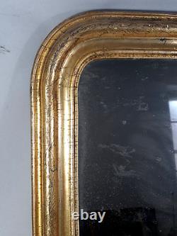 Miroir & cadre à doucine Louis Philippe bois stuc dorure d'origine 52x39 cm B918