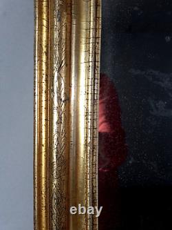 Miroir & cadre à doucine Louis Philippe bois stuc dorure d'origine 52x39 cm B918