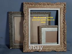 Miroir & cadre à doucine Louis Philippe bois stuc dorure d'origine 52x39 cm B918