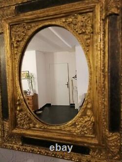 Miroir, cadre, stuc, bois, régence, baroque, 19 ème 51x44