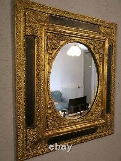 Miroir, cadre, stuc, bois, régence, baroque, 19 ème 51x44