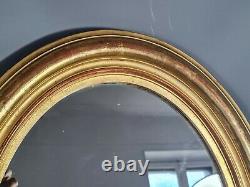 Miroir ovale cadre ancien bois dorure origine 55x44 cm Bel état SBB