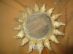 Miroir soleil ancien / cadre en bois doré