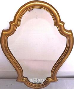 Miroir style Louis XV. Cadre bois doré. Vintage 1940's. H 49 cm. L 35 cm