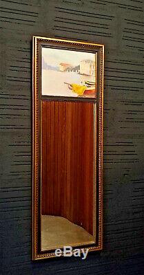 Miroir trumeau peinture venise tableau deco cadre or 1950 19eme peintre deco