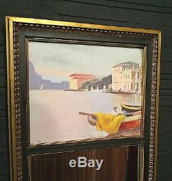 Miroir trumeau peinture venise tableau deco cadre or 1950 19eme peintre deco
