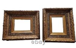 Old Photo frame, Carved Wooden Frames Set Golden ancien Cadres Photos Bois Doré