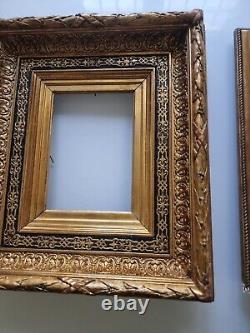 Old Photo frame, Carved Wooden Frames Set Golden ancien Cadres Photos Bois Doré