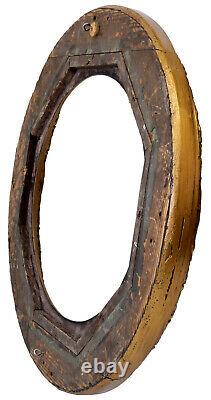 Ovale Cadre Ancien de XIXéme en bois ajouré et doré Feuillure 52 x 43,5 cm