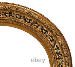 Ovale Cadre Ancien de XIXéme en bois ajouré et doré Feuillure 52 x 43,5 cm