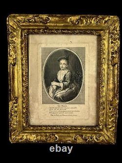 PAIRE DE CADRES 17e EPOQUE LOUIS XVIII AVEC GRAVURES EN BOIS SCULPTÉ DORÉ