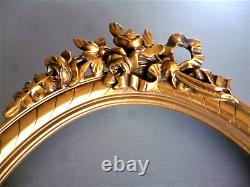 Paire de cadre ovales bois et stuc doré de style Louis XVI 19éme Tableau Gravure