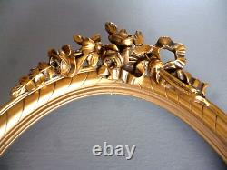 Paire de cadre ovales bois et stuc doré de style Louis XVI 19éme Tableau Gravure