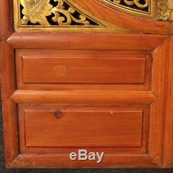 Paire de cadres panneaux décoratifs oriental chinois en bois doré style ancien