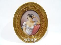 Peinture Miniature Portrait Cadre Oval En Bois Dore Ancient Miniature Painting