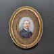 Portrait Miniature Baron Corvisart 1900 Cadre En Bois Doré Nobility Portrait