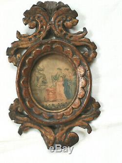 RARE PAIRE DE CADRES en bois sculpté et doré, époque LOUIS XVI, fin du 18ème
