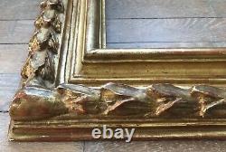 Rare Cadre Sculpté Bois Dorure À La Feuille Dor 6f Original French Frame