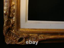 Rare Cadre bois et stuc doré à coins ajourés 46 x 38 cm 8F
