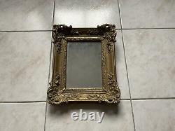 Rare Miroir Ancien, cadre Sculpté En Bois Doré, art, antiquité