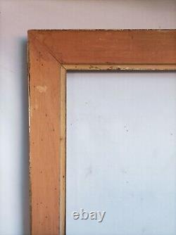 Rare cadre Montparnasse bois sculpté toilé et doré à la feuille 61,5 x 42,5 cm