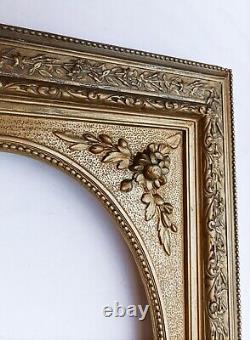 Rare cadre oval doré Napoléon III XIXe siècle Vue ovale 39 x 29 cm