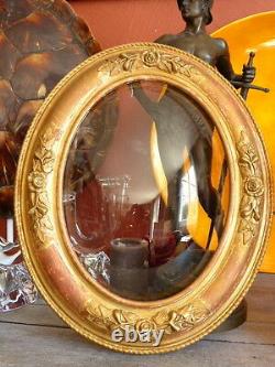 Superbe cadre Ovale ancien bois & stuc doré 66x56 XIXème tableau / antique frame