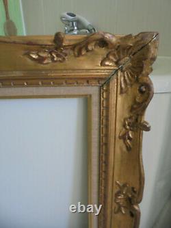 Superbe cadre ancien XIX bois doré feuille d'or motif coquille marquise A SAISIR